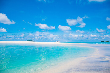 Tropical sea landscape with white sand and blue sea