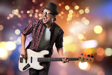 Obraz premium Amplified guitar.