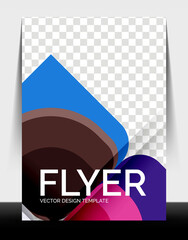 Business annual report brochure template, A4 size covers created with geometric modern patterns