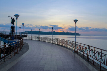 pier at sunset at Andaman ocean day