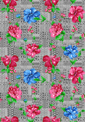 colorful flowers on grey background