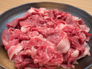 黒毛和牛の薄切り