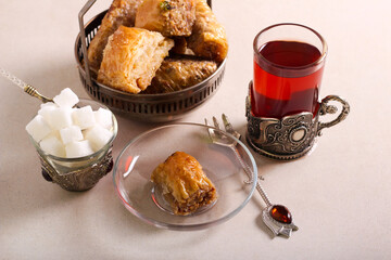 Baklava sweet dessert pastries served