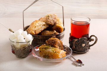 Baklava sweet dessert pastries served