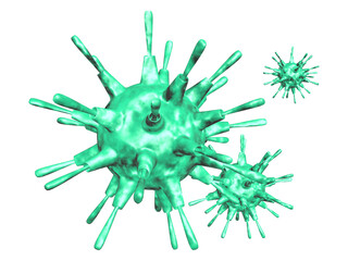 3d illustration of virus cell. Concept of microbiology
