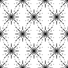 Geometric seamless tiles vector pattern. Monochrom seamless black design. Retro old mosaic tiles. Decorative textile background.