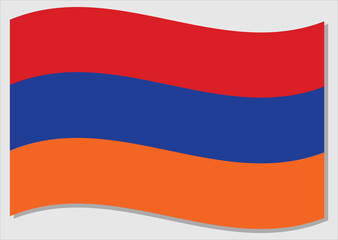 Fototapeta premium Waving flag of Armenia vector graphic. Waving Armenian flag illustration. Armenia country flag wavin in the wind is a symbol of freedom and independence.