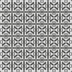 Geometric seamless tiles vector pattern. Monochrom seamless black design. Retro old mosaic tiles. Decorative textile background.