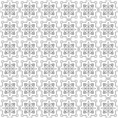 Geometric seamless tiles vector pattern. Monochrom seamless black design. Retro old mosaic tiles. Decorative textile background.