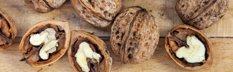 Background made of nuts.