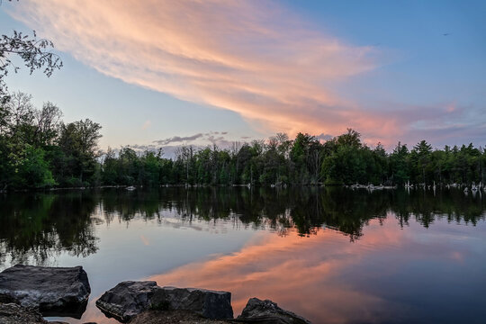 Twilight on Jedburgh Pond in Ayr, Ontario