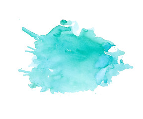 Abstract Blue and green Shades watercolor background, hand drawn painting on paper.