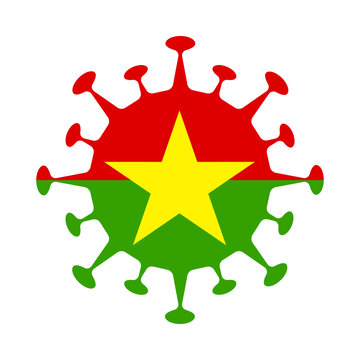 Flag of Burkina Faso in virus shape. Country sign. Vector illustration.