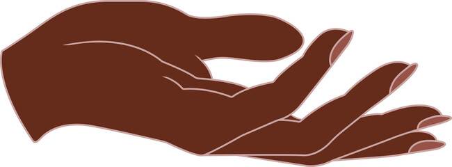 Female African American black hand holding banner. treatment concept. care