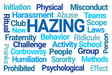 Hazing Word Cloud on White Background