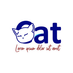 illustration vector logo cat and mouse