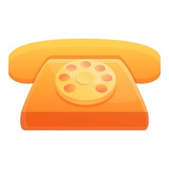 Hotel telephone icon. Cartoon of hotel telephone vector icon for web design isolated on white background