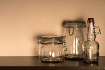 glass jar for bulk products on a shelf