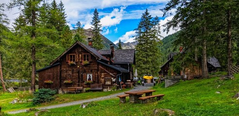 old wooden house in mountains