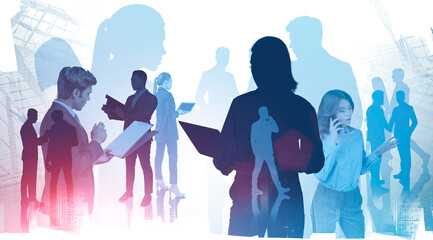 Naklejka premium Business people in city, communication