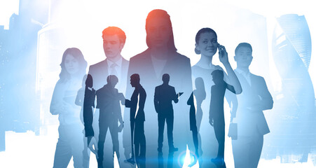 Managers team in Moscow city, partnership