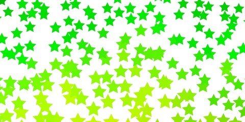 Fototapeta na wymiar Light Green vector template with neon stars. Colorful illustration with abstract gradient stars. Best design for your ad, poster, banner.