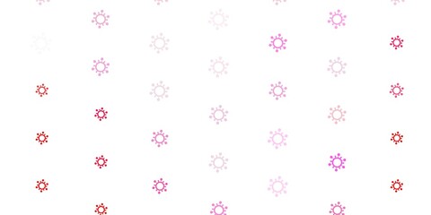 Light Red vector pattern with coronavirus elements.
