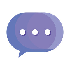chat message in speech bubble, on white background vector illustration design