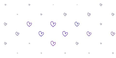 Light Purple vector background with hearts.
