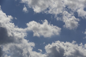 Fototapeta premium white fluffy clouds in the blue sky.