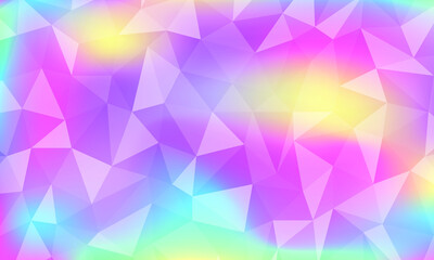 Colorful rainbow abstract geometric background from triangles with a gradient in low poly style. Design for business and advertising. Vector stock illustration.