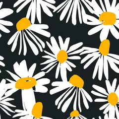 Gardinen Blumen Muster  Abstract floral seamless pattern with chamomile. Trendy hand drawn textures.  © Nadia Grapes