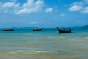 longtail boat parked at Koh Hong island, Krabi, Thailand