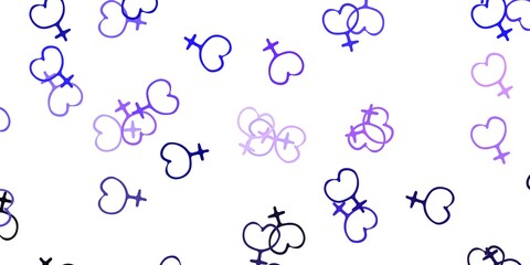 Fototapeta premium Light Purple vector template with businesswoman signs.
