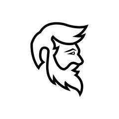 beard - hair style man icon vector design template