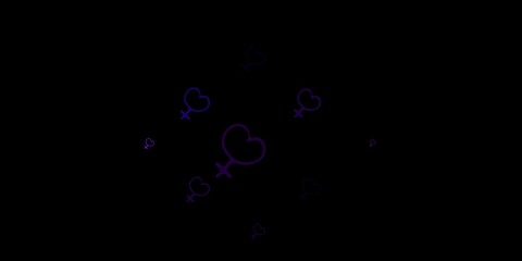 Dark Purple vector template with businesswoman signs.