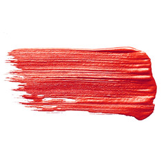 Red paint smears. Beautiful red smear brush isolated on white