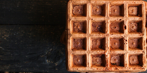 square waffles
sweet dessert
Menu concept serving size. food background top view copy space for text