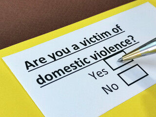 One person is answering question about domestic violence.