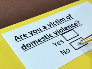 One person is answering question about domestic violence.