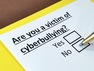 One person is answering question about cyberbullying.