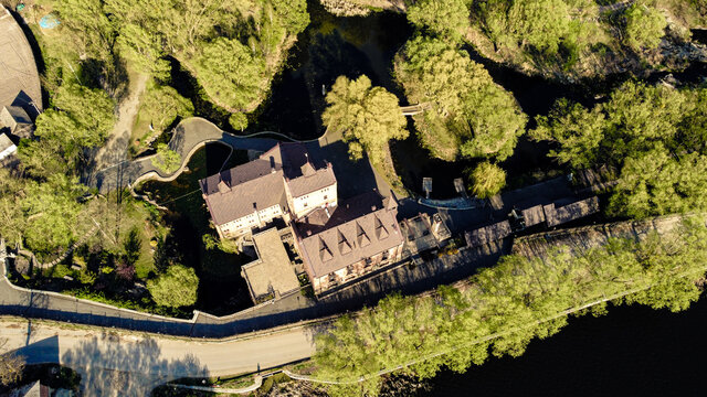 Castle courtyard and towers
