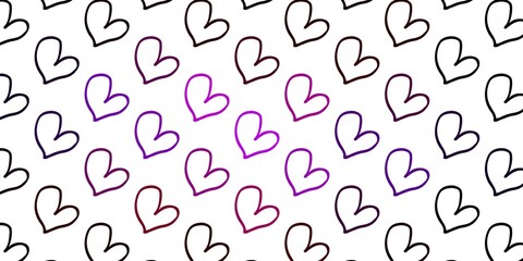 Light Blue, Red vector background with Shining hearts.