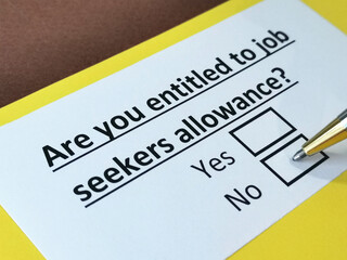 Obraz premium One person is answering question about job seekers allowance.