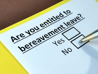 Obraz premium One person is answering question about bereavement leave.