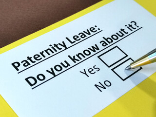 Obraz premium One person is answering question about paternity leave.