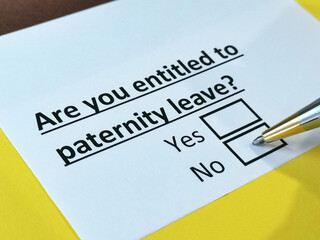 Fototapeta premium One person is answering question about paternity leave.