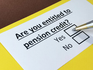 Fototapeta premium One person is answering question about pension credit.