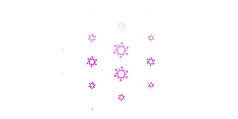 Light Purple, Pink vector background with covid-19 symbols.