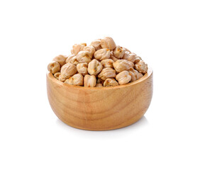 Dried chickpeas on white background